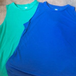 NWOT- Lot of 2 athletic tanks in green and blue